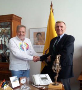 Manfred Leyendecker trifft Manuel Antonio Mejia Dalmau, den Botschafter der Republik Ecuador in Berlin